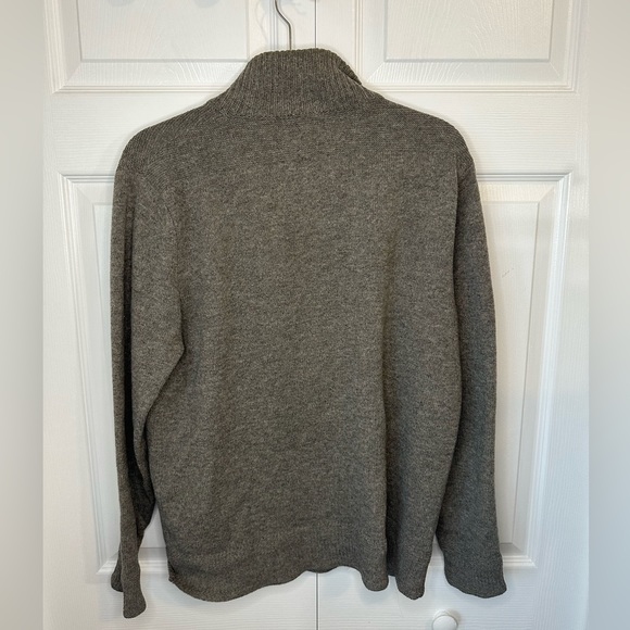 J.Crew 100% Lambs Wool Shawl Collar Sweater Sz.M Grey - Picture 2 of 5